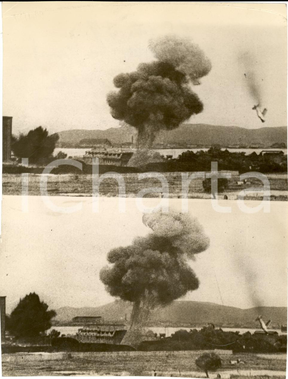 Fotografia d epoca originale 1937 CINA Japanese War Aeroplano giapponese abbattuto 1