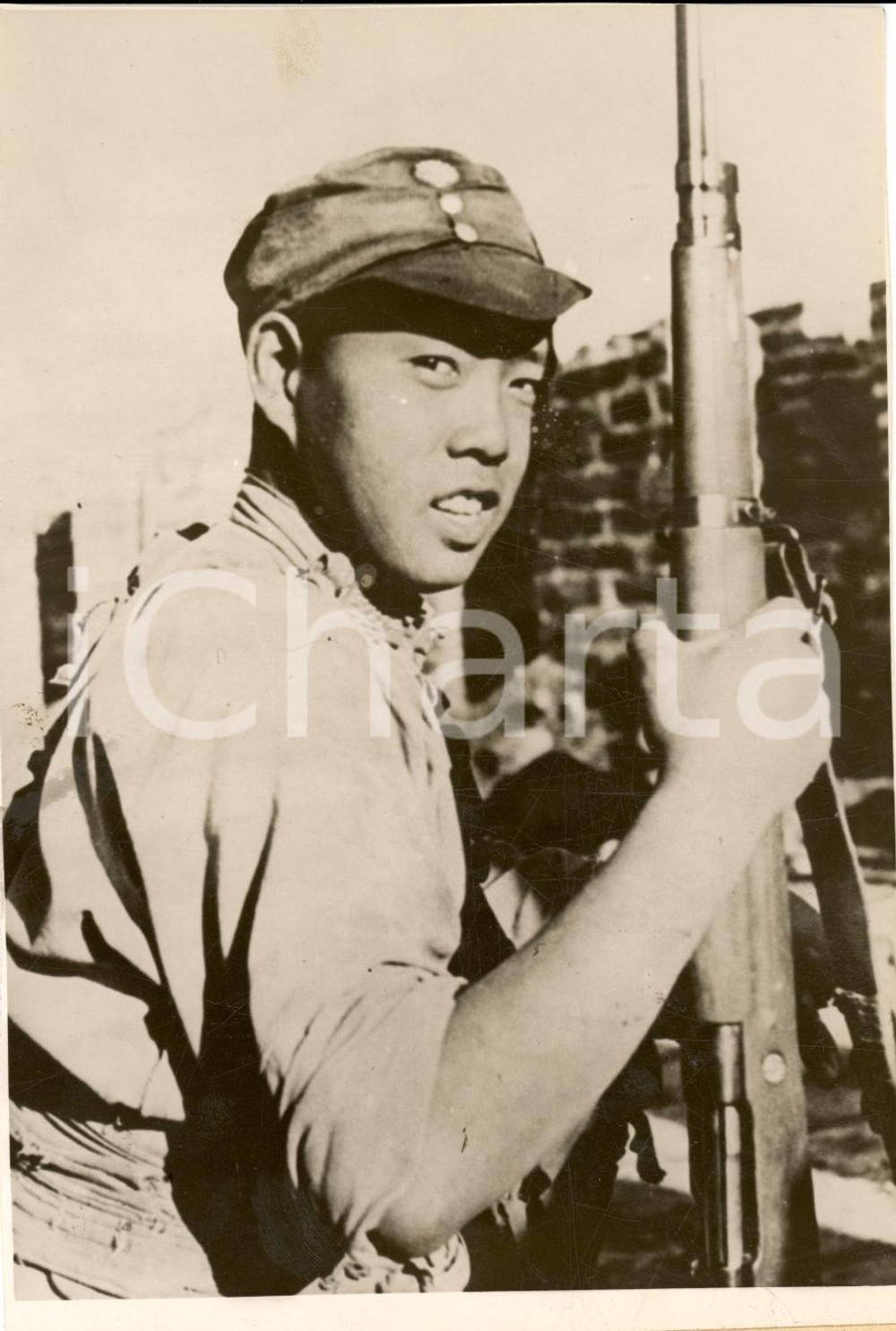 Fotografia d epoca originale 1937 CINA SinoJapanese War Ritratto combattente cinese 1