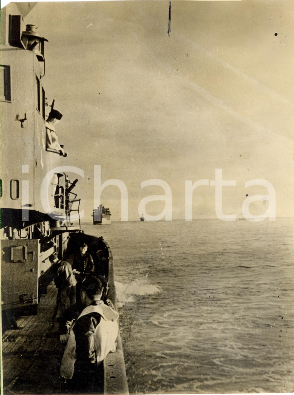 Fotografia d epoca originale 1942 GUERRA NAVALE WW2 Convoglio tedesco attraversa MANICA Fotografia 1
