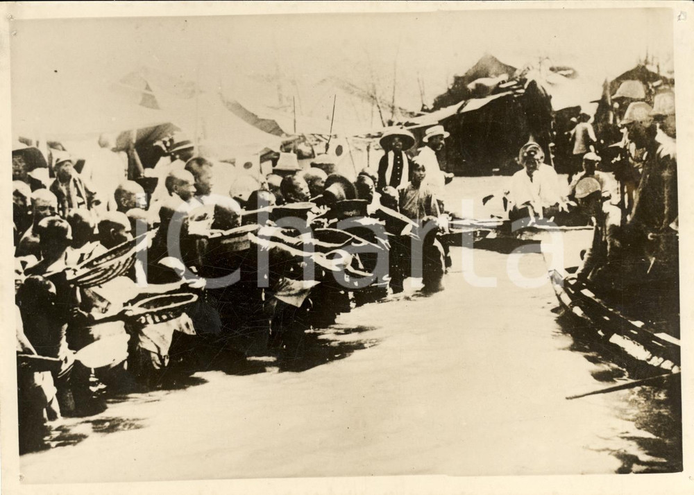 Fotografia d epoca originale 1938 KAIFENG Catastrofica inondazione del FIUME GIALLO 1