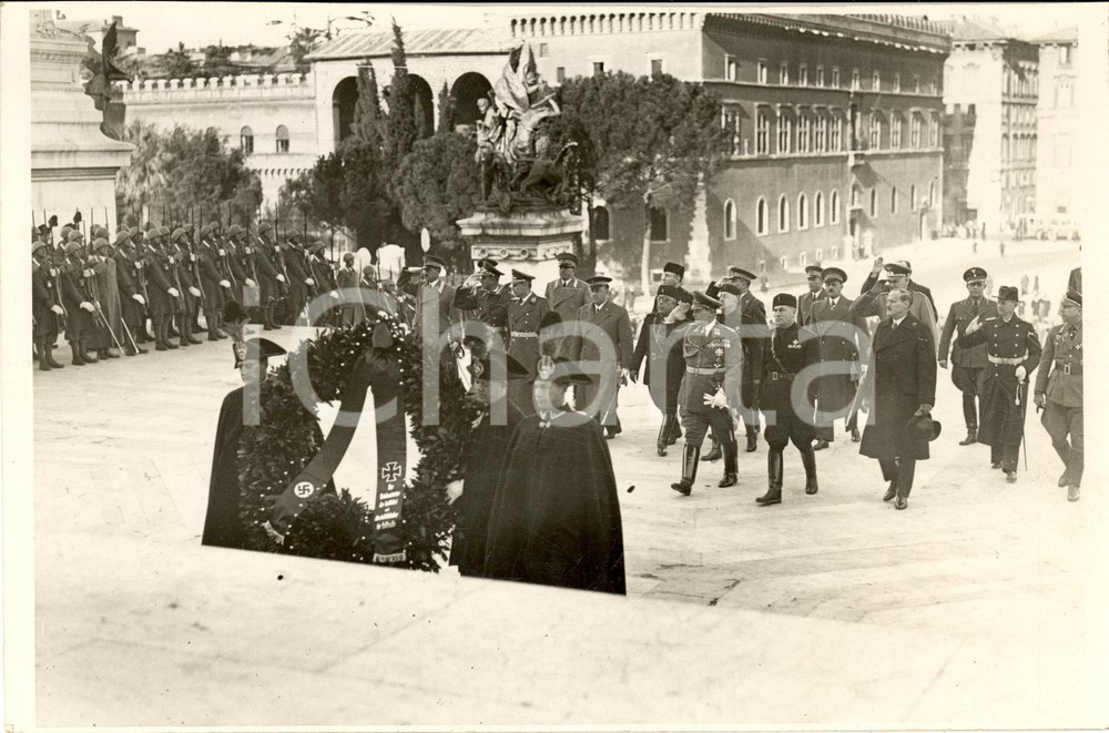 Fotografia d epoca originale 1937 ROMA Maresciallo Hermann GORING al MILITE IGNOTO Fotografia 1