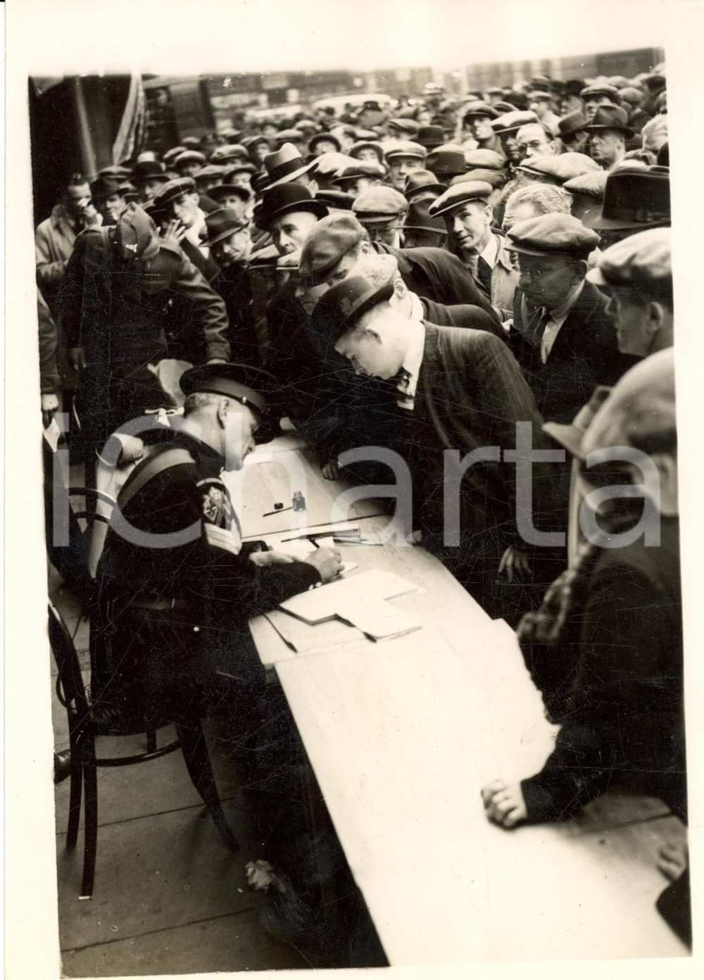 Fotografia d epoca originale 1940 LONDON UK WW2 Reclutamento volontari ausiliari a MANSION HOUSE 1