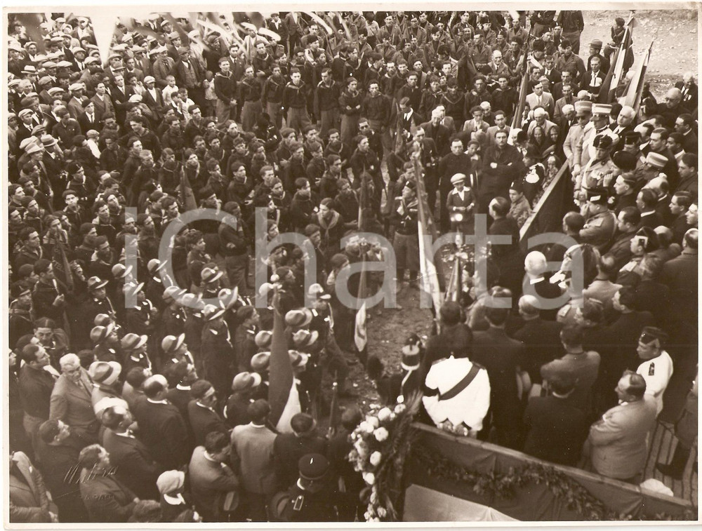 Fotografia d epoca originale 1933 VITA TP Inaugurazione lapidi ai caduti Fascisti FOTOGRAFIA 1