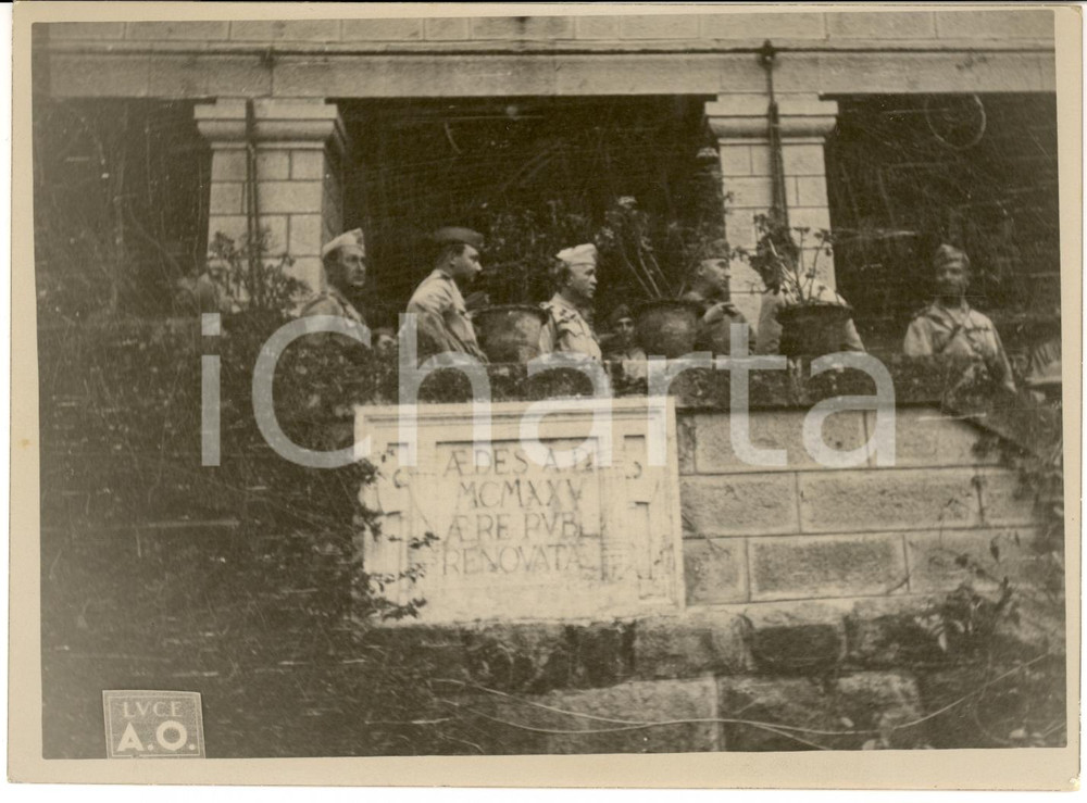 Fotografia d epoca originale 1936 ADDIS ABEBA ETIOPIA AOI Pietro BADOGLIO nuovo vicerÃ¨ con ufficiali FOTO 1