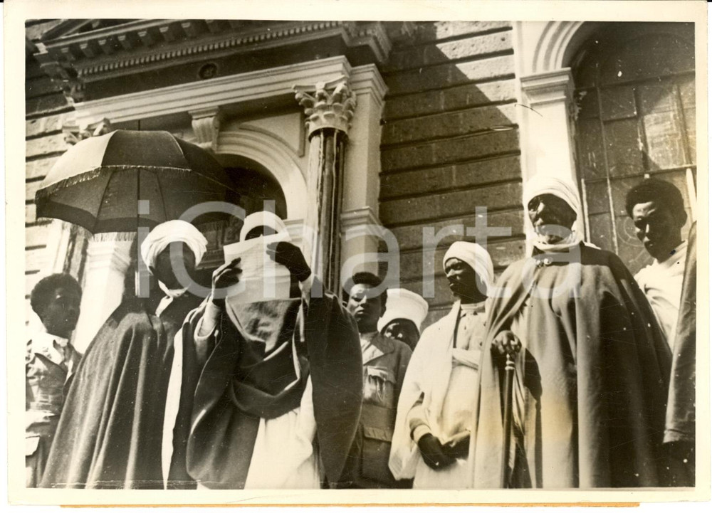 Fotografia d epoca originale 1937 ADDIS ABEBA ETIOPIA AOI Abuna ABRAHAM riapre chiesa copta SAN GIORGIO 1