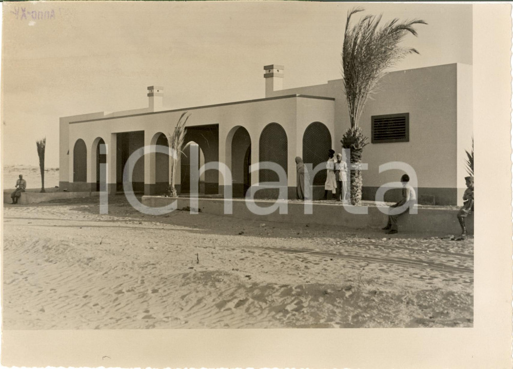 Fotografia d epoca originale 1937 TRIPOLI LIBIA Veduta di casa cantoniera ANIMATA 1
