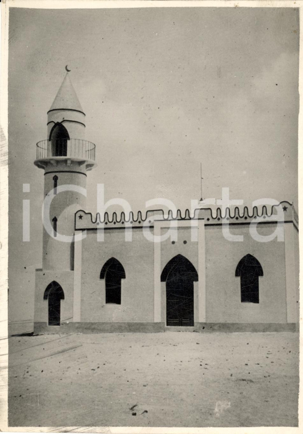 Fotografia d epoca originale 1930 ca ELAGHEILA Libia CIRENAICA Veduta della moschea Fotografia 1