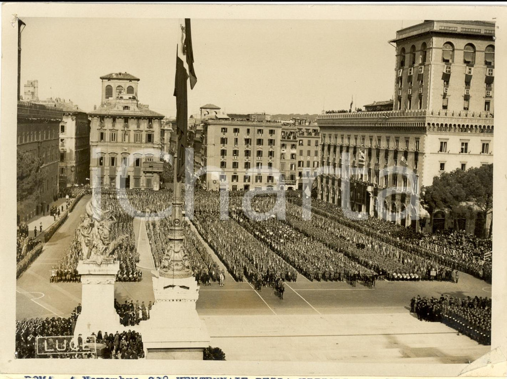 Fotografia d epoca originale 1938 ROMA Esercito schierato a Piazza VENEZIA per Ventennale Vittoria FOTO 1