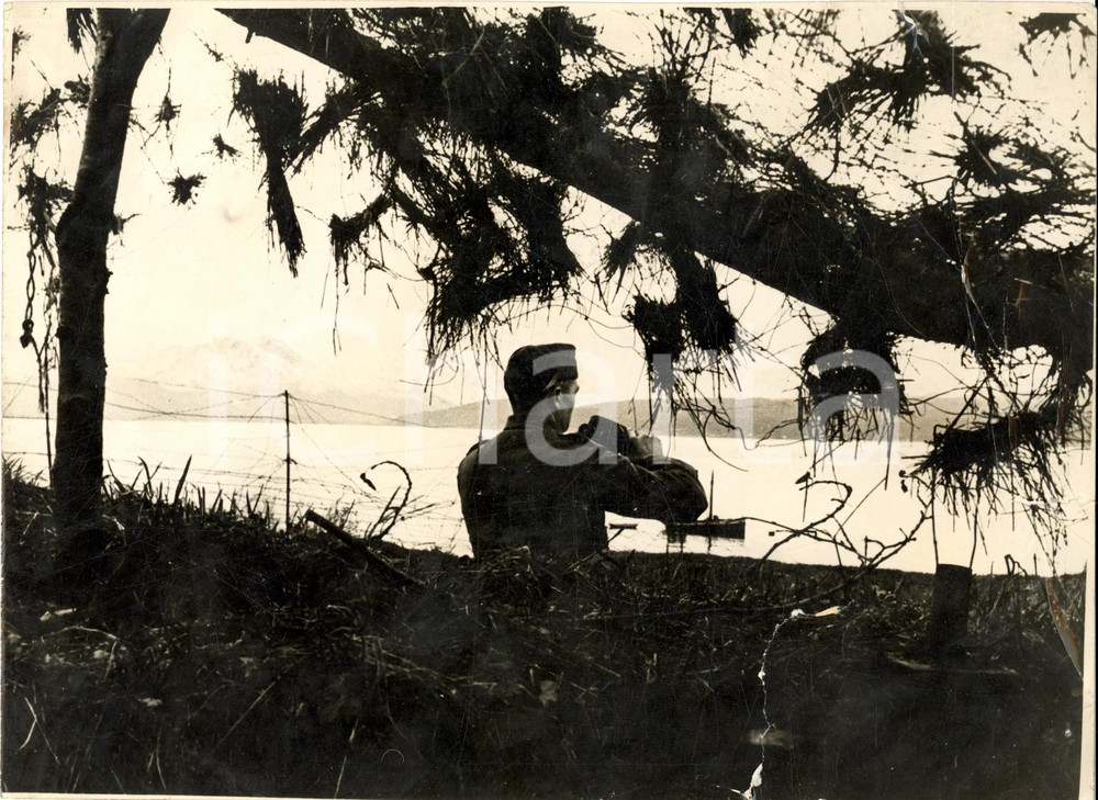 Fotografia d epoca originale 1943 MARE DEL NORD WW2 Sentinelle nascoste montano la guardia FOTO DANNEGGIATA 1