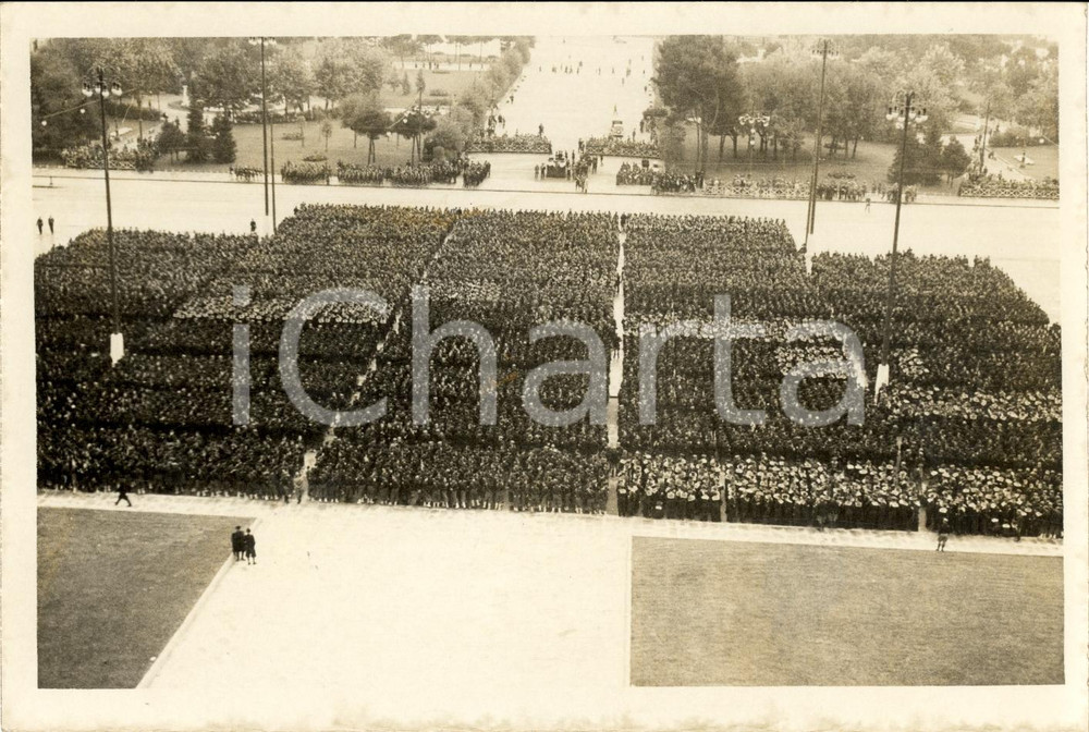 Fotografia d epoca originale 1938 GENOVA Squadroni coloni in partenza per LIBIA Fotografia 1