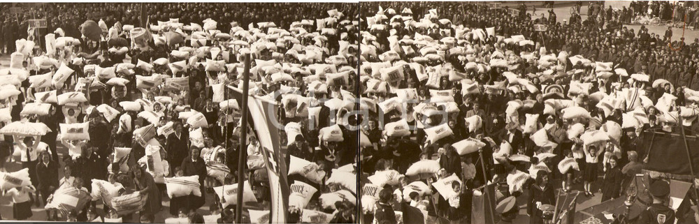 Fotografia d epoca originale 1942 GHEDI BS WW2 500 cuscini di lana ai combattenti 1