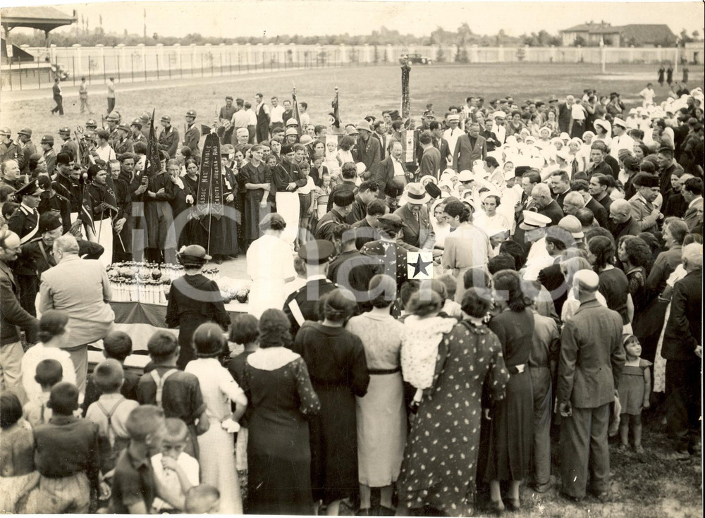 Fotografia d epoca originale 1936 RHO MI Riccardo MOTTA con bimbi Col. Elioterapica 1