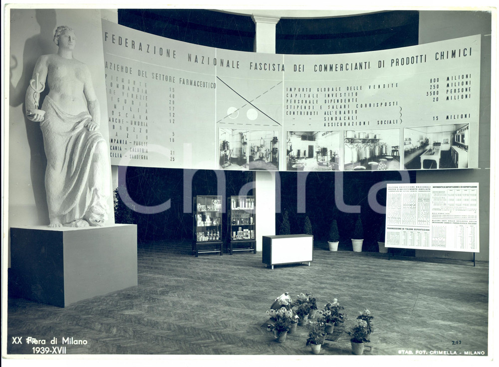 Fotografia d epoca originale 1939 MILANO Padiglione commercianti chimici a XX FIERA Fotografia 1