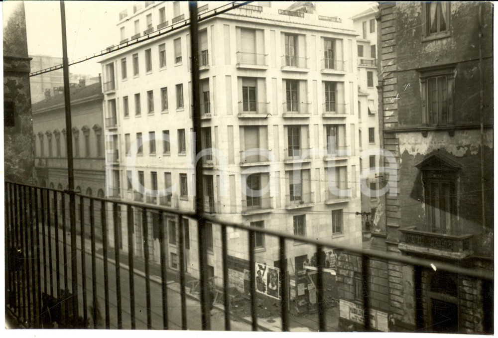 Fotografia d epoca originale 1941 MILANO La nuova casa in via FATEBENEFRATELLI sbocco via DEI GIARDINI Foto 1