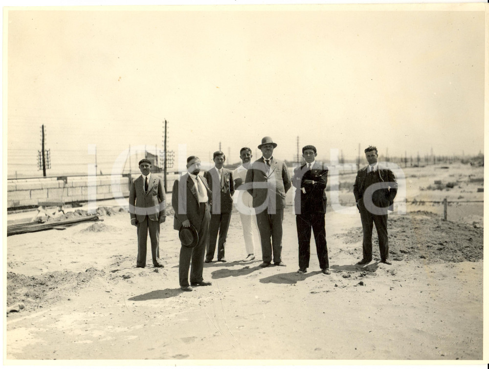 Fotografia d epoca originale 1932 VENEZIA Araldo DI CROLLALANZA visita cantiere ponte MESTRE Fotografia 1