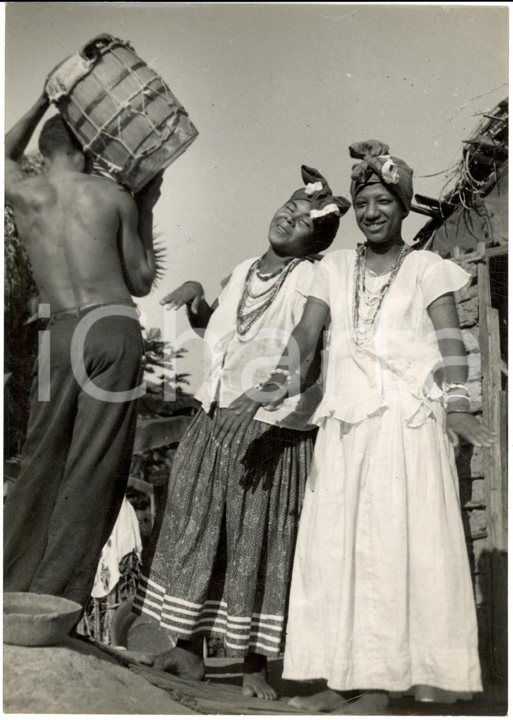Fotografia d epoca originale 1940 AFRICA Danza tribale al ritmo dei tamburi della giungla Fotografia 1