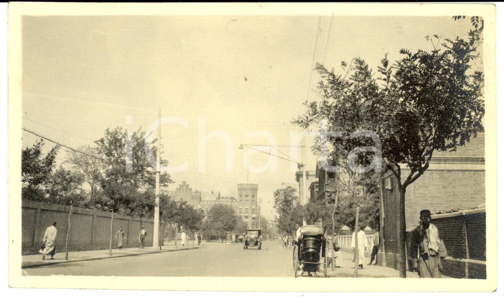 Fotografia d epoca originale 1935 ca CANTON CINA Una strada con autoveicoli Fotografia 1