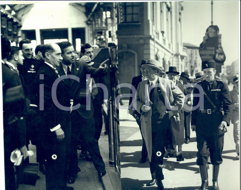 Fotografia d epoca originale 1935 MILANO Giacomo ACERBO Giovanni GIUNTA visitano Fiera Campionaria DOPPIA 1