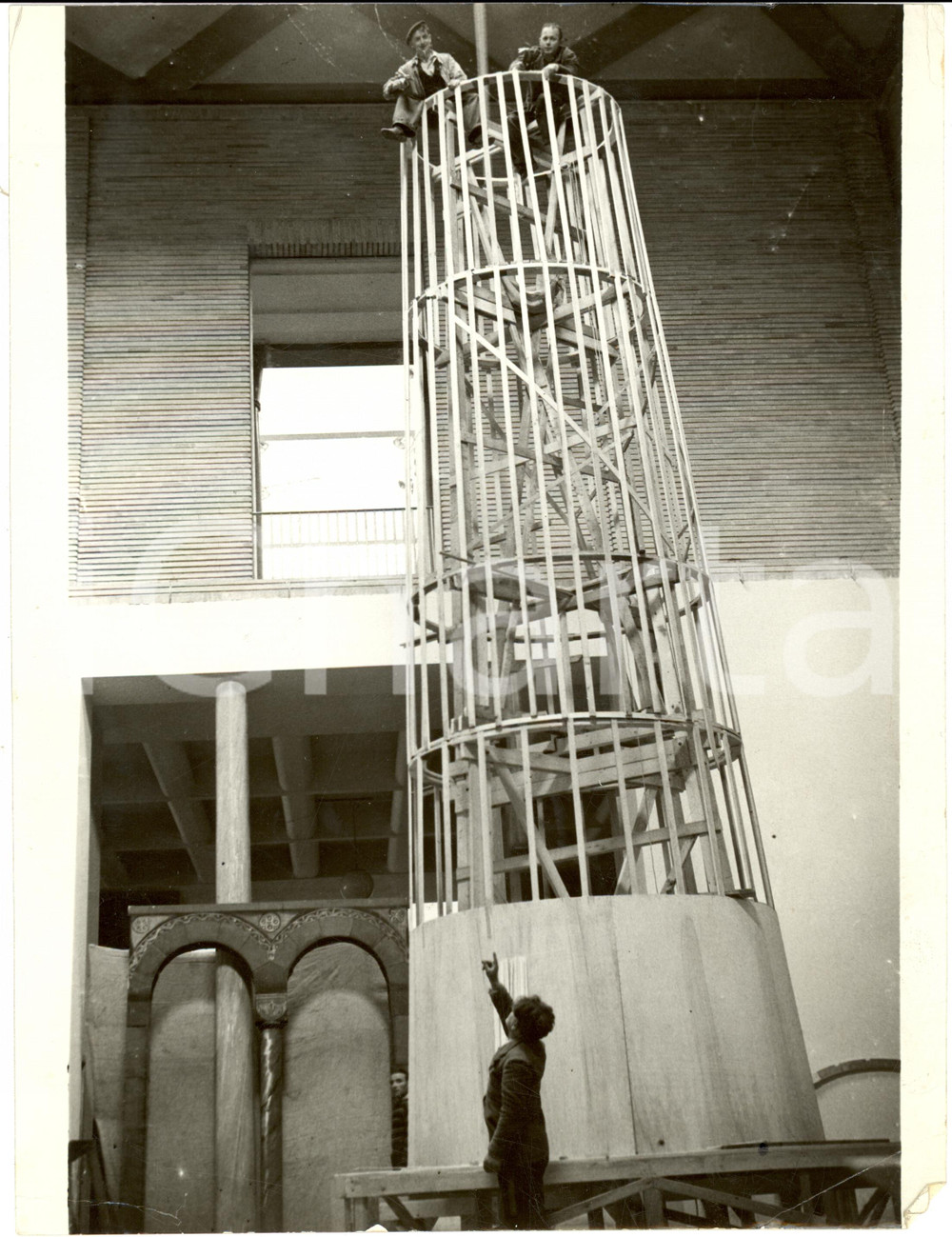 Fotografia d epoca originale 1938 MILANO Operai durante costruzione padiglioni FIERA CAMPIONARIA Fotografia 1