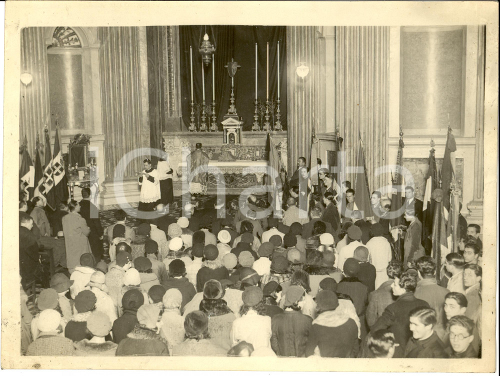 Fotografia d epoca originale 1931 ROMA Messa per Caduti Dalmati Chiesa di SANT IVO alla SAPIENZA Foto 1