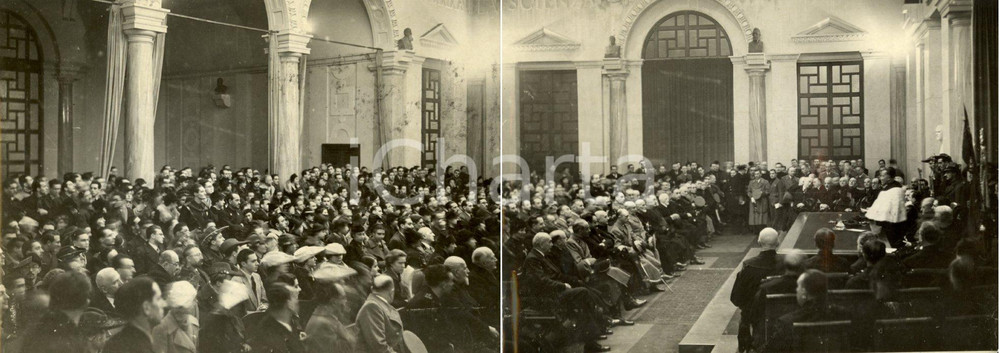 1936 MILANO Pubblico inaugurazione Anno Accademico Regia Università *Foto DOPPIA