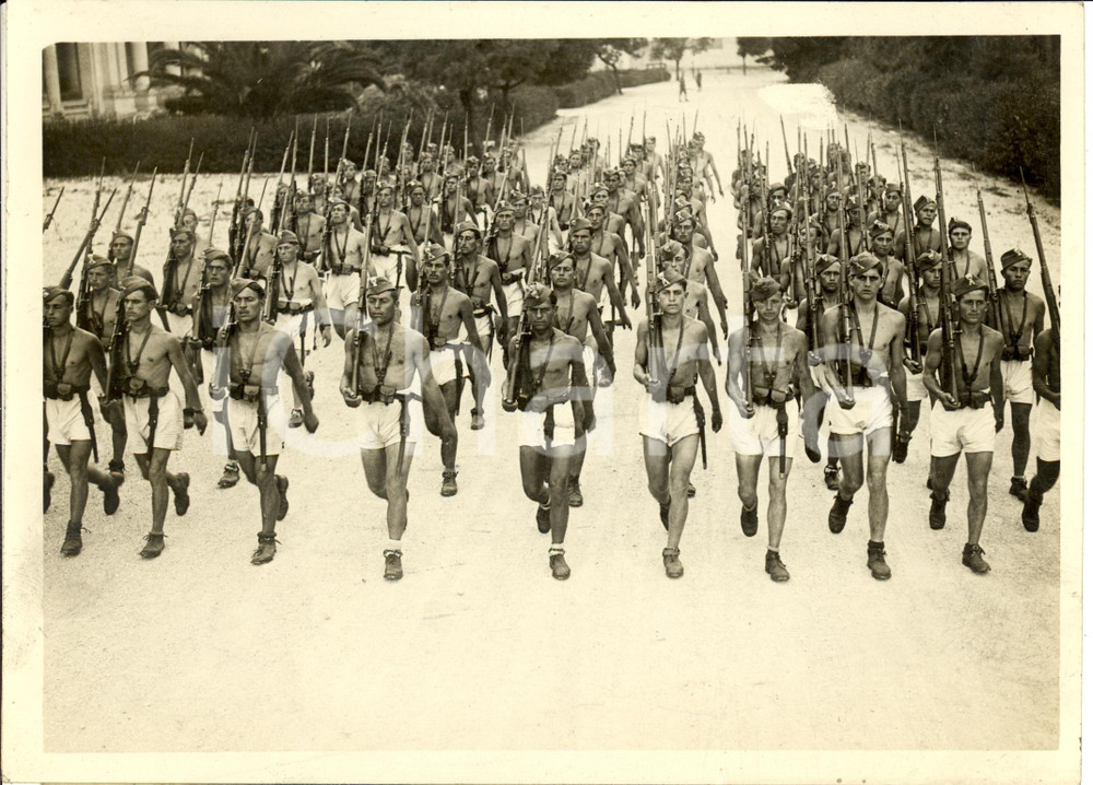 Fotografia d epoca originale 1930 ca ROMA FARNESINA Reclute Scuola Militare Educazione Fisica Fotografia 1