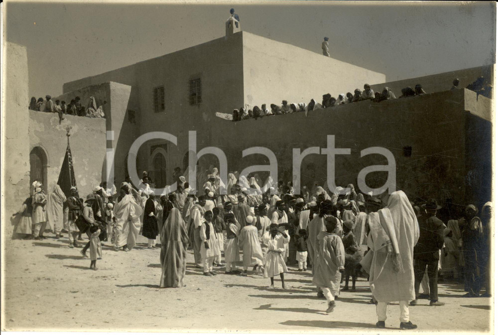 Fotografia d epoca originale 1926 TRIPOLI L attesa delle zavÃ¬e per NativitÃ  MAOMETTO MevlÃ¬d Fotografia 1