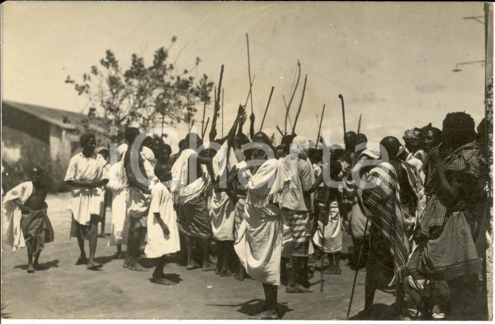 Fotografia d epoca originale 1935 ca CHISIMAIO SOMALIA Feste per la fine del RAMADAN Fotografia 1