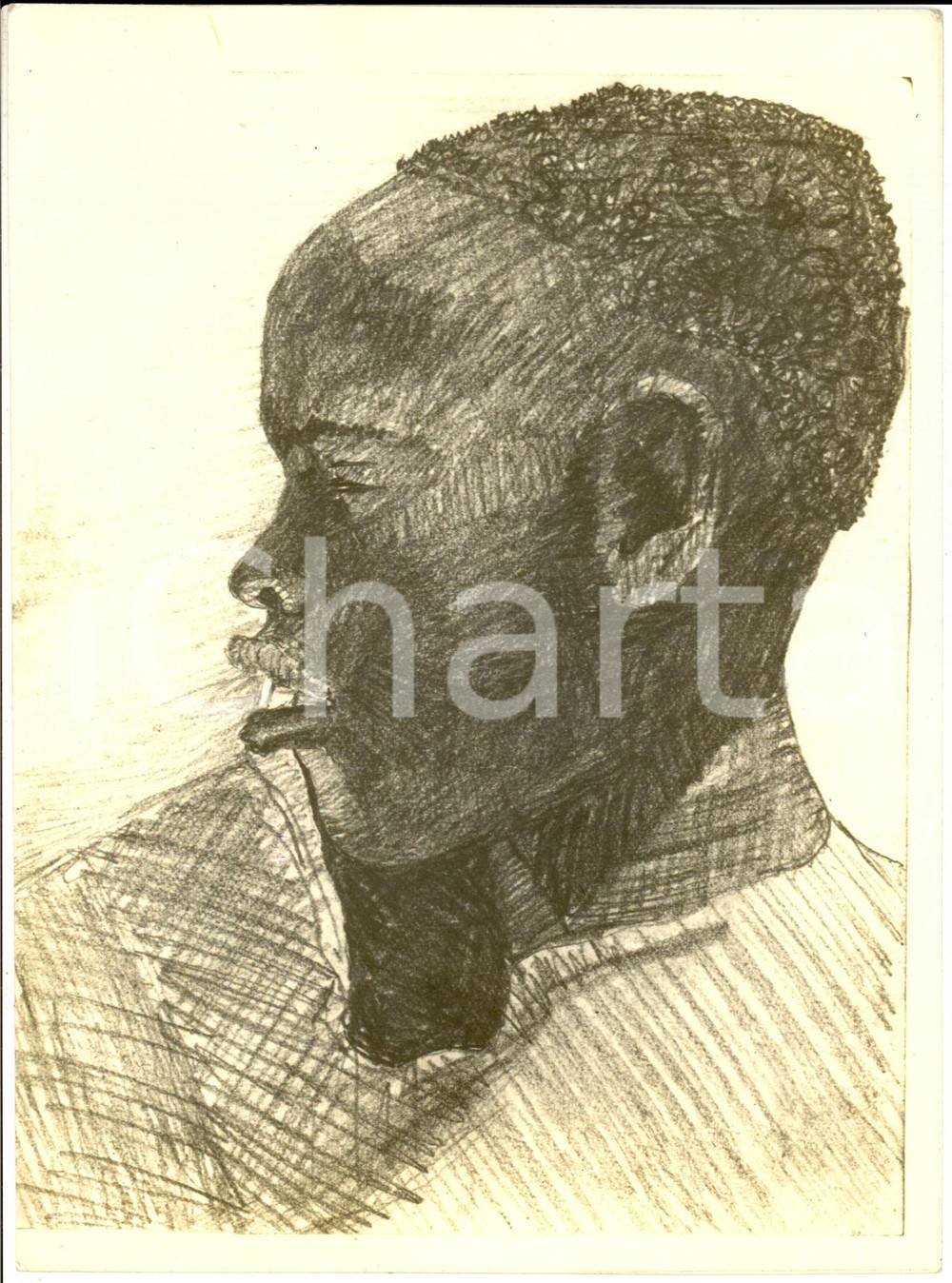 Fotografia d epoca originale 1937 SOMALIA Ritratto indigeno SOMALO Fotografia coeva di disegno 1