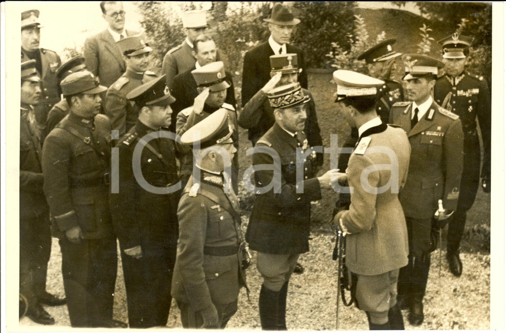 Fotografia d epoca originale 1936 ROMA Umberto II al campionato militare per pattuglie di fanteria Foto 1