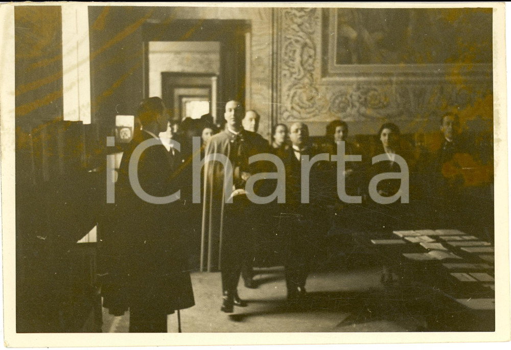 Fotografia d epoca originale 1937 ROMA Principe UMBERTO visita nuova sede Centro Italiano di Studi Americani 1