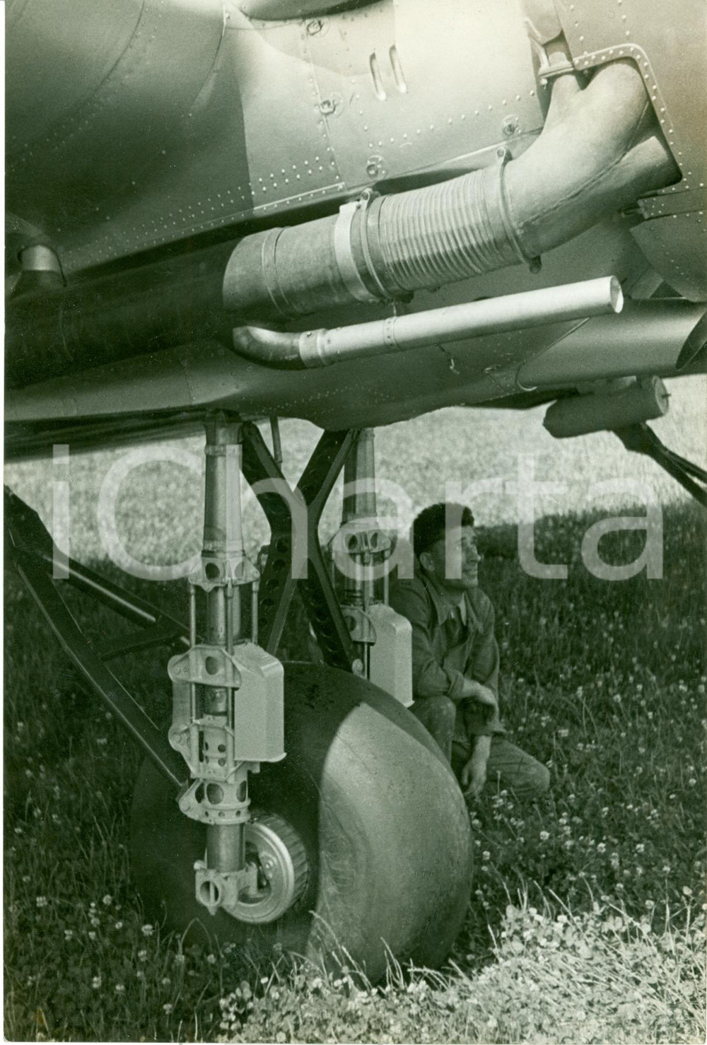 Fotografia d epoca originale 1935 ca TORINO Carrello retrattile monoplano FIAT APR.2 Foto ANIMATA 1