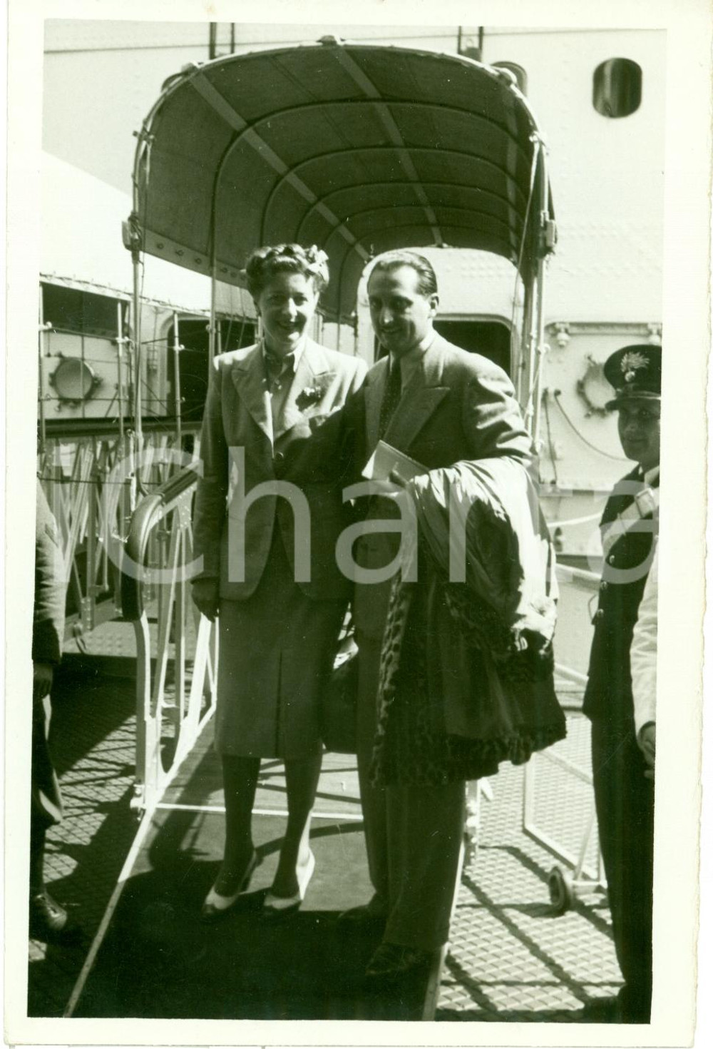 Fotografia d epoca originale 1939 GENOVA Saverio di BORBONE sul CONTE DI SAVOIA Fotografia 1