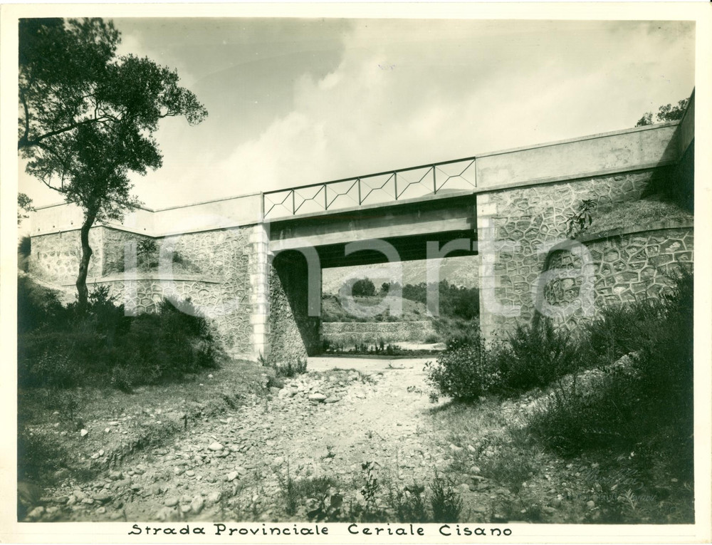 Fotografia d epoca originale 1932 CERIALE SV Ponte su Rio CARENDA Strada Provinciale per CISANO SUL NEVA 1