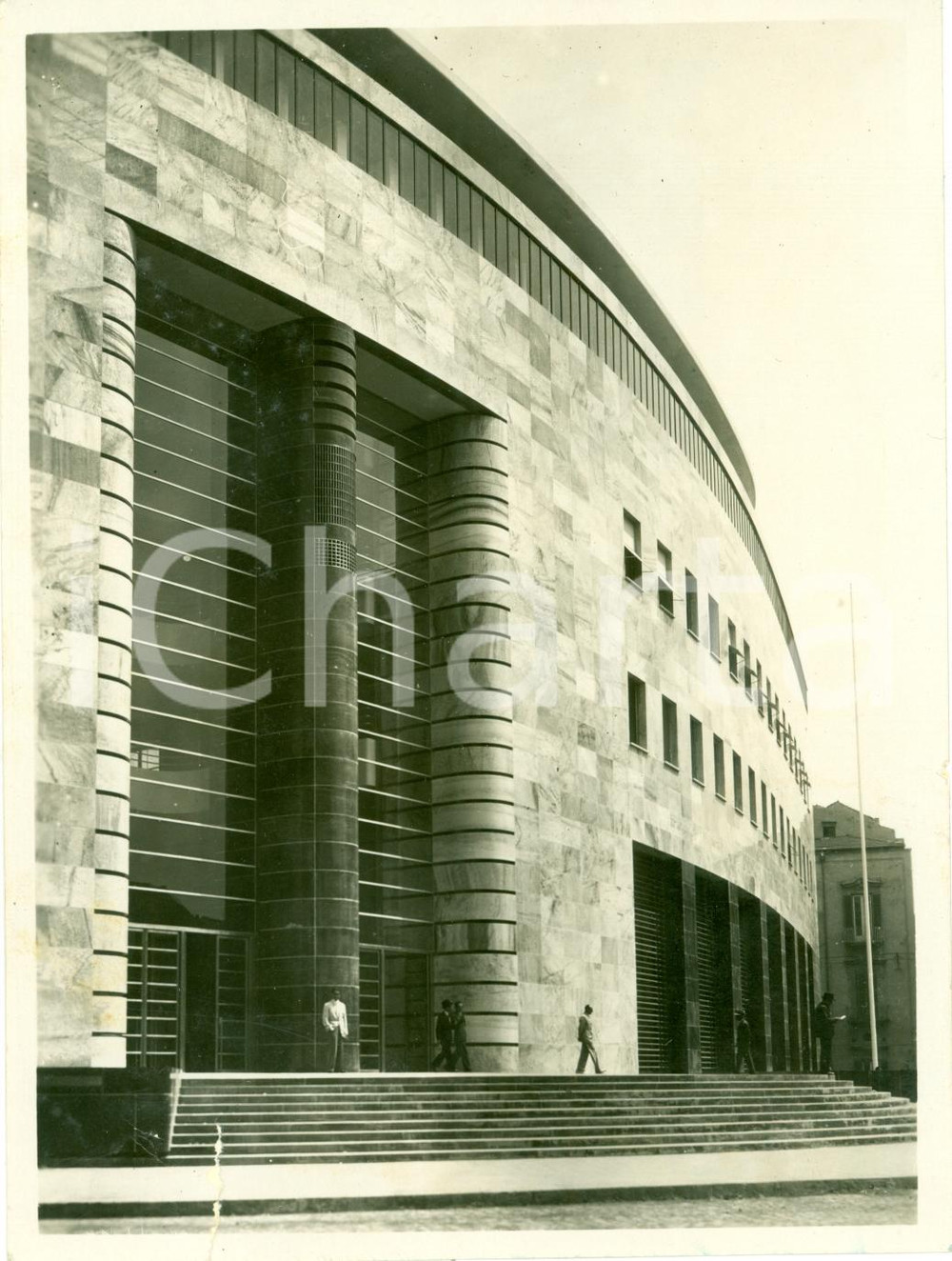 Fotografia d epoca originale 1936 NAPOLI Facciata nuovo Palazzo delle POSTE alla vigilia dell inaugurazione 1