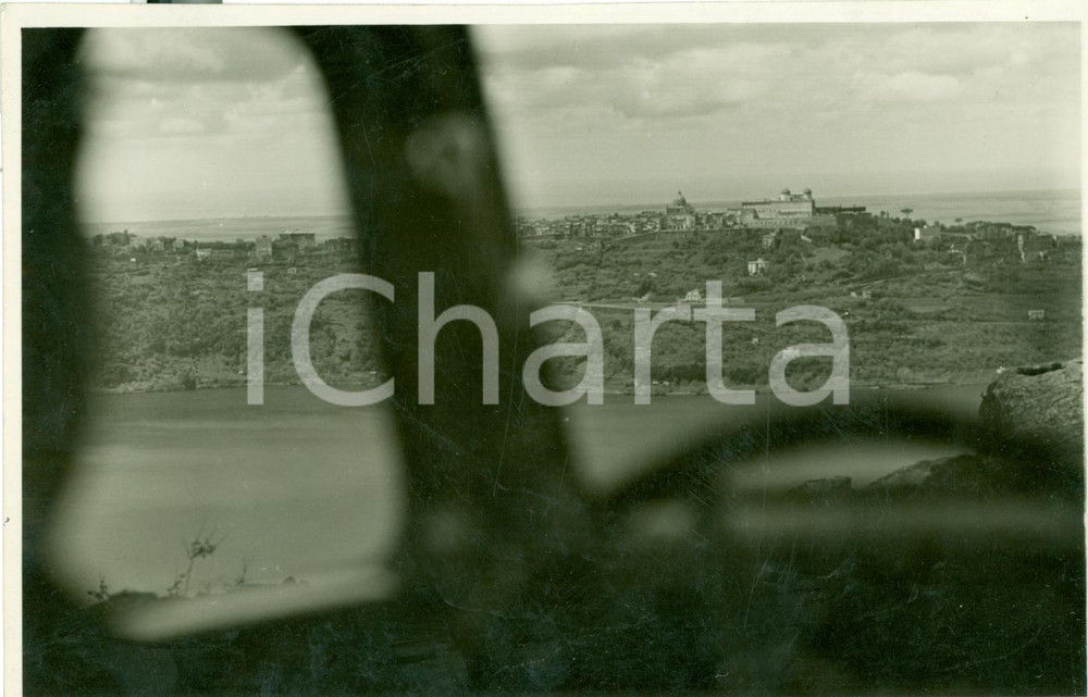 Fotografia d epoca originale 1935 ca ROMA Vista di CASTEL GANDOLFO dalla nuova strada Vera fotografia 1