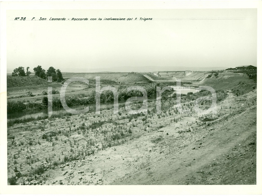 Fotografia d epoca originale 1936 CATANIA Inalveazione fiume SAN LEONARDO con torrente TRIGONA Fotografia 1