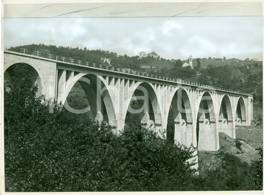 Fotografia d epoca originale 1935 MIGNANEGO GE Veduta del nuovo viadotto MONTANESI Fotografia 1