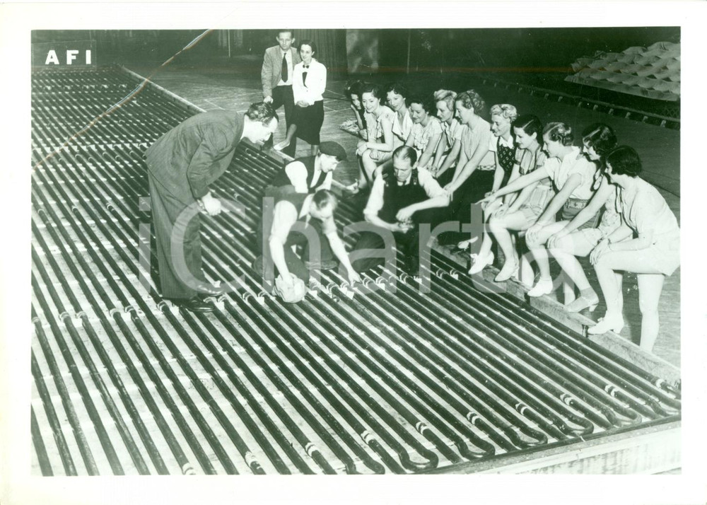 Fotografia d epoca originale 1941 NEW YORK USA Palco pattinaggio artistico su ghiaccio per festa POLO SUD 1