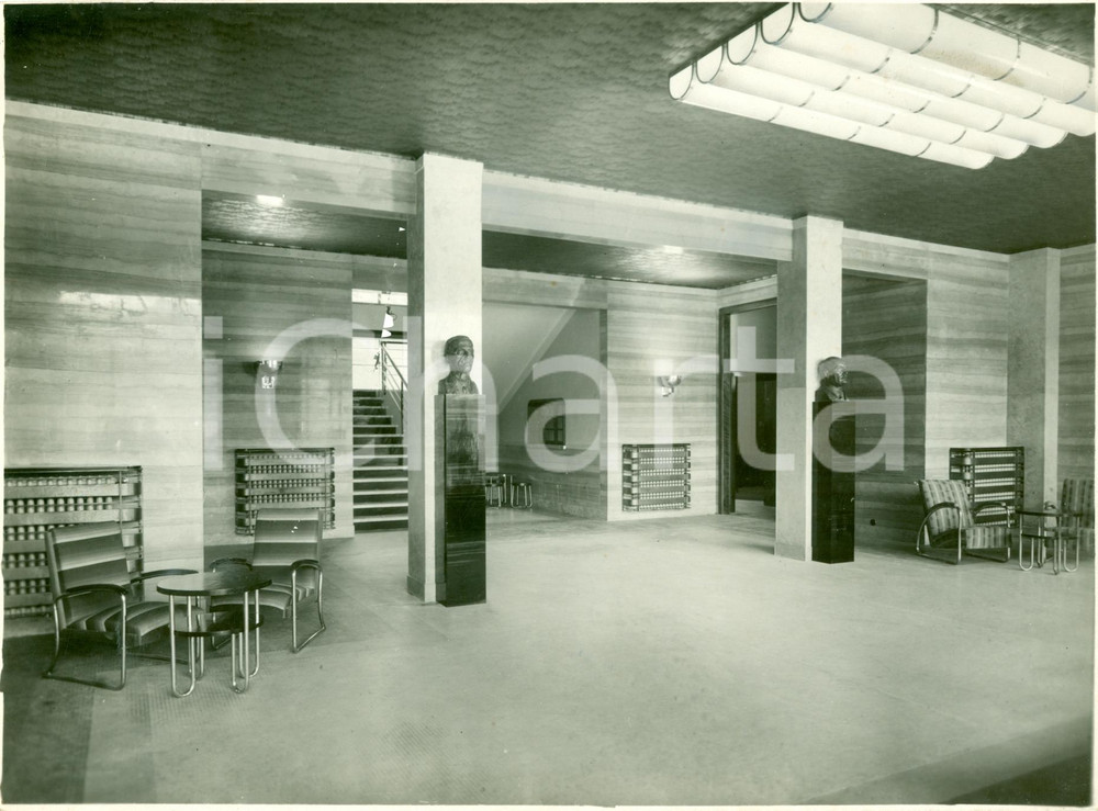 Fotografia d epoca originale 1934 GENOVA Salone d ingresso della CASA DELLO STUDENTE Fotografia 1