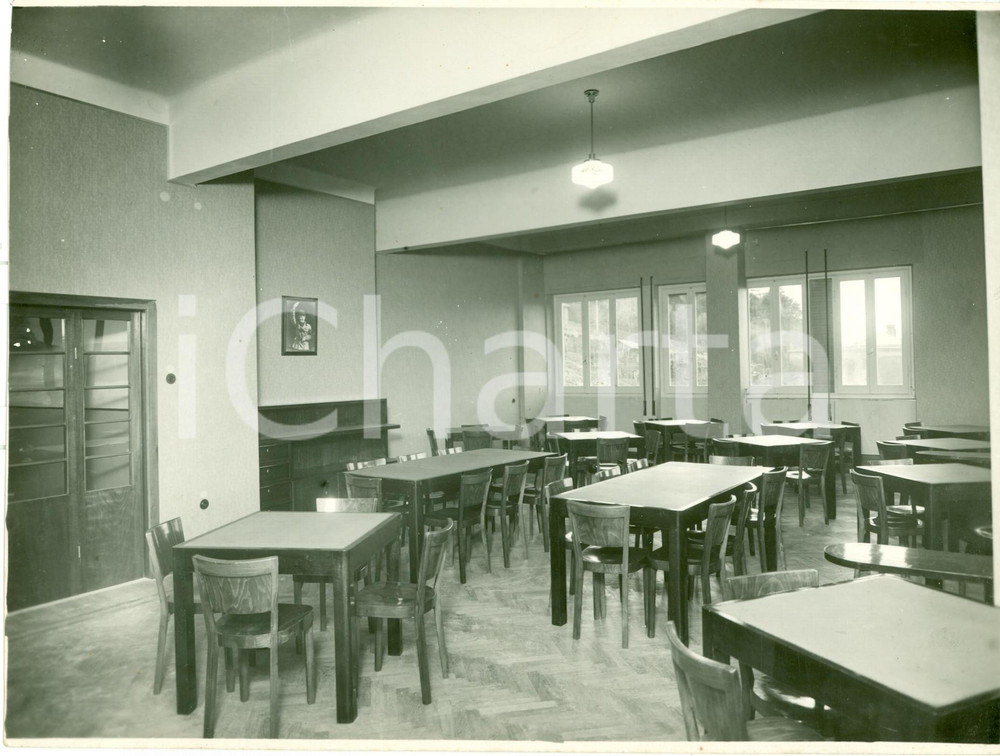 Fotografia d epoca originale 1934 GENOVA Sala da pranzo della CASA DELLO STUDENTE Fotografia 1