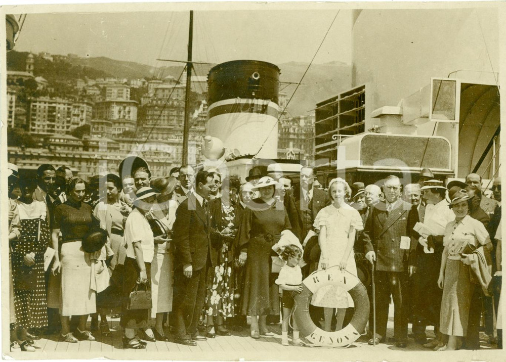 Fotografia d epoca originale 1936 GENOVA Dirigenti industriali visitano il REX Fotografia 1