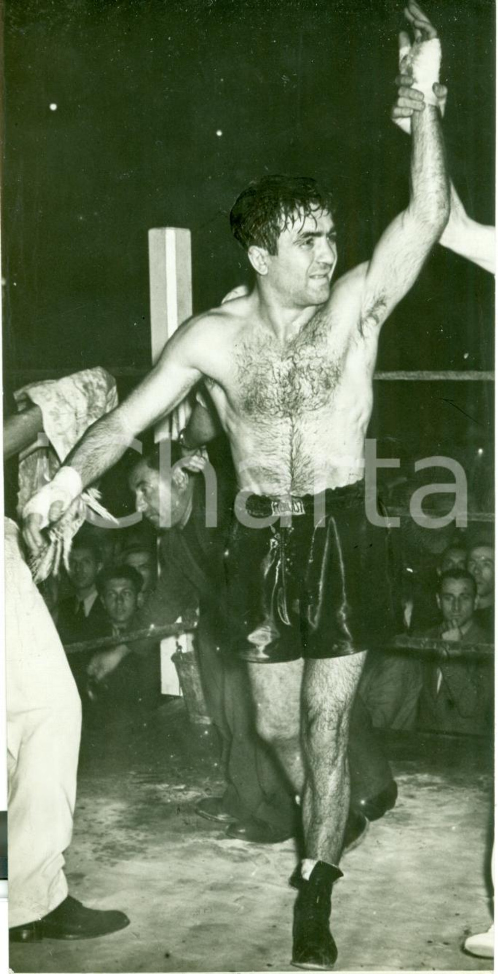 Fotografia d epoca originale 1938 MILANO Boxe Pugile Saverio TURIELLO al match vs Paul REBEL Fotografia 1