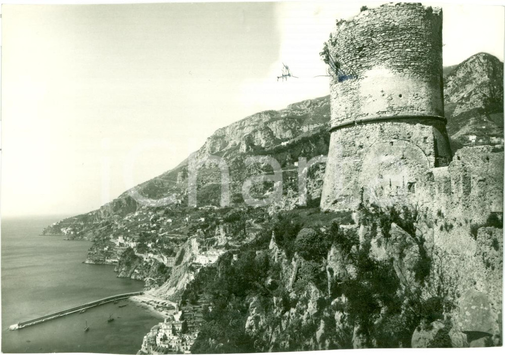 Fotografia d epoca originale 1934 AMALFI SA Veduta Torre Normanna VERA FOTOGRAFIA 1