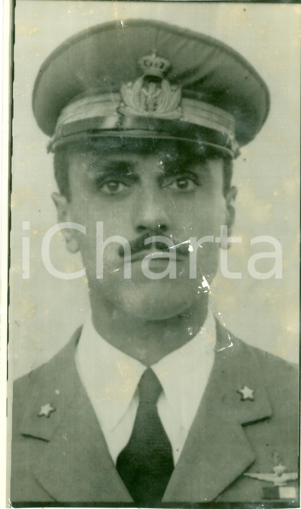 Fotografia d epoca originale 1941 ROMA Ritratto Aviatore Francesco VITALINI SACCONI Foto DANNEGGIATA 1