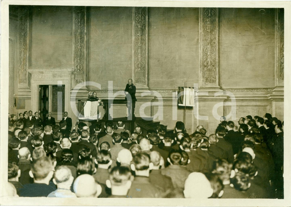 Fotografia d epoca originale 1938 ROMA Il DUCE premia i coloni a Palazzo VENEZIA Fotografia 1