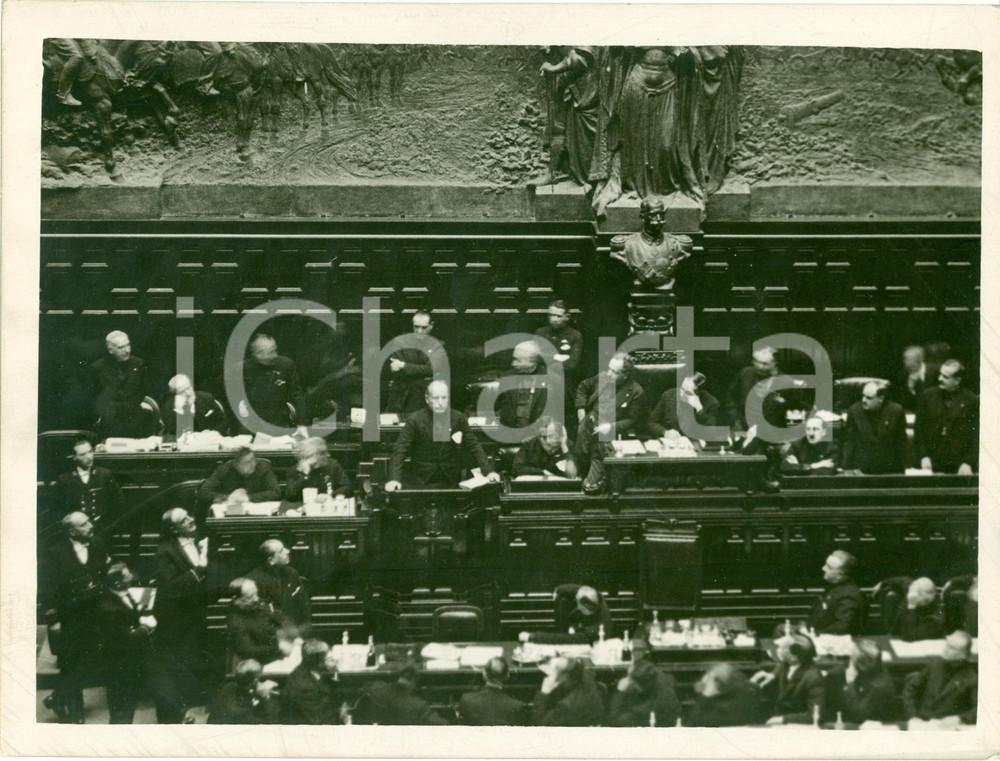 Fotografia d epoca originale 1928 ROMA Benito MUSSOLINI alla CAMERA chiude la 27 Legislatura Fotografia 1
