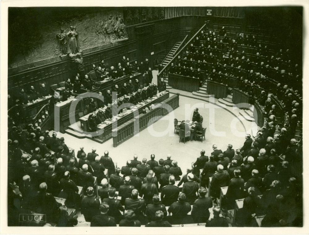 Fotografia d epoca originale 1936 ROMA Costanzo CIANO pronuncia discorso a CAMERA DEPUTATI Fotografia 1