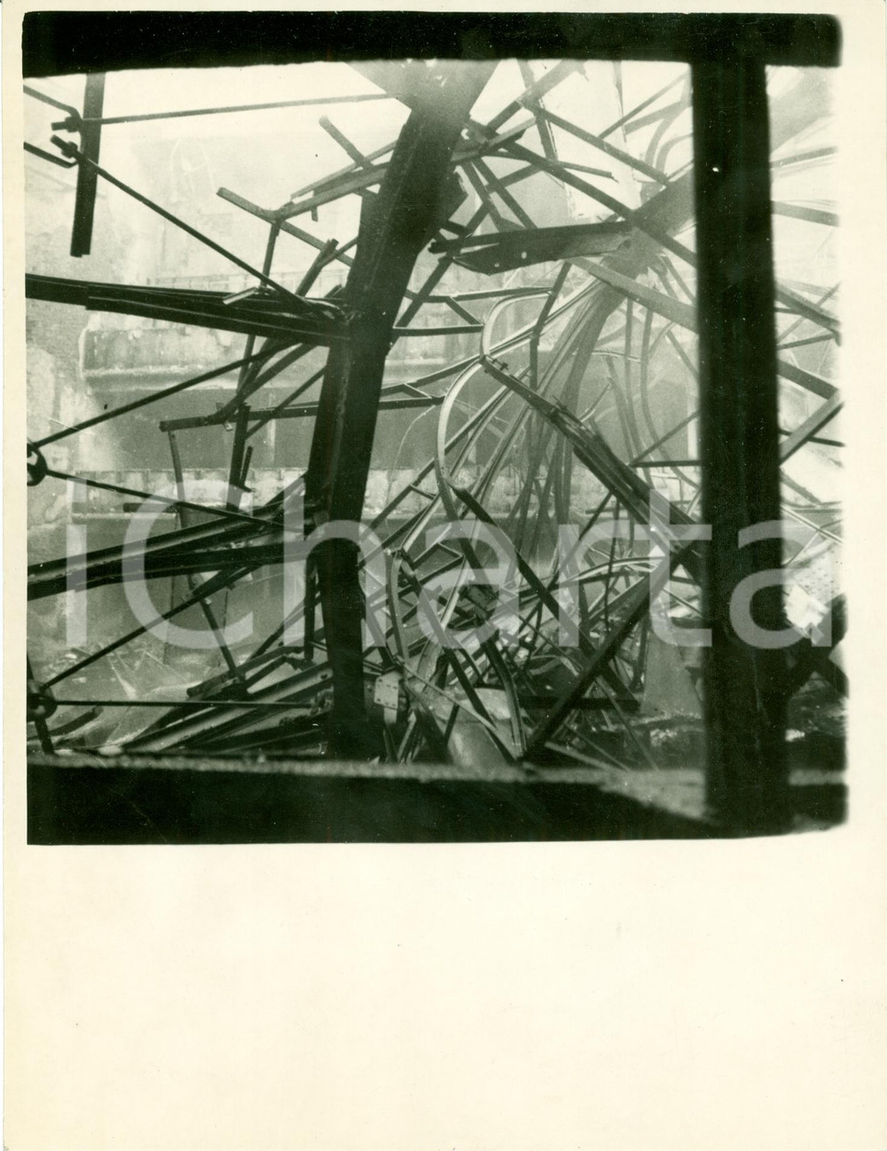 Fotografia d epoca originale 1938 MILANO Macerie Teatro LIRICO distrutto da incendio Fotografia 1