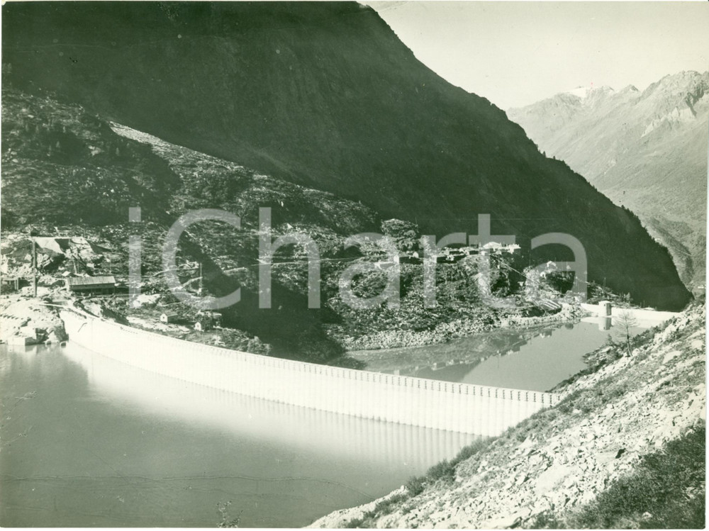 Fotografia d epoca originale 1935 ca TEMU  BS Diga Lago D AVIO Centrale Elettrica ADAMELLO Fotografia 1